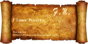 Flamm Mónika névjegykártya